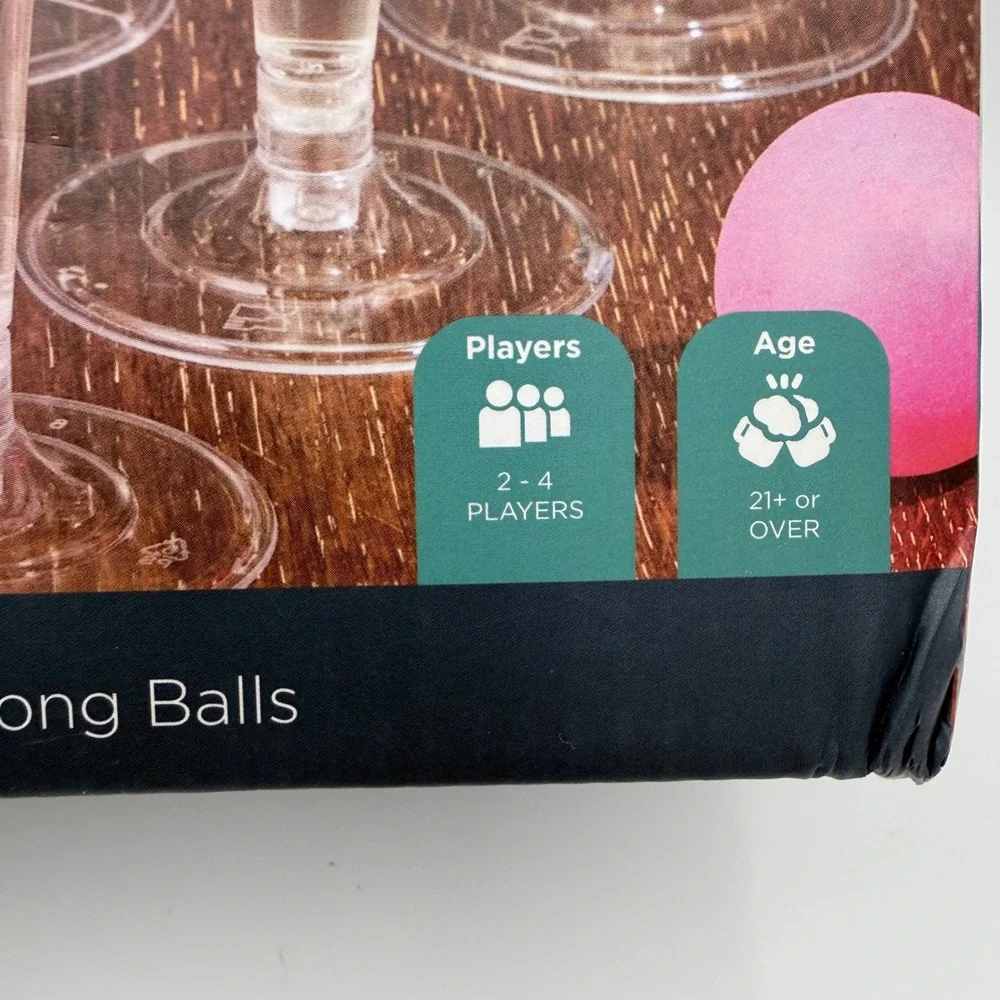 BKLYN Steel Co Prosecco Pong Set‎ 16pc Coupe Glass Party Game NEW